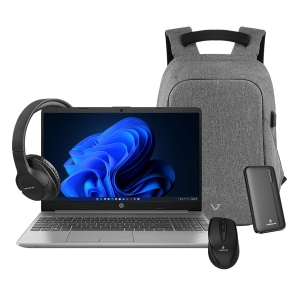 HP 250 (8GB/256SSD) Powerbank Bundle includes Backpack, bluetooth headphone, mouse, 10 000 Mah powebank