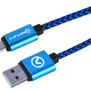 Amplify Pro Linked series Micro USB braided cable - 2meter -  black/blue