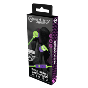 Amplify Sport Quick series earbuds with mic - Green/Purple